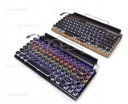 Retro Typewriter Wireless Bluetooth Dual Mode Mechanical Keyboard Computer Tablet iPad Phone