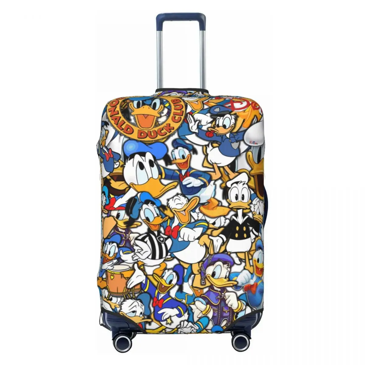 

Funny Donald Duck Collage Suitcase Cover Dust Proof Cartoon Luggage Protective Covers for 18-32 inch