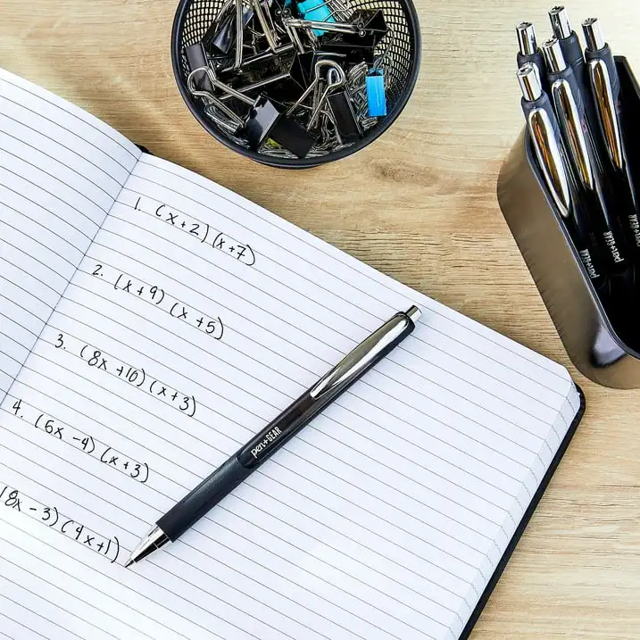 Pen+Gear Retractable Gel Ink Pens, Medium point, 0.7mm, Black Ink, 12 Count