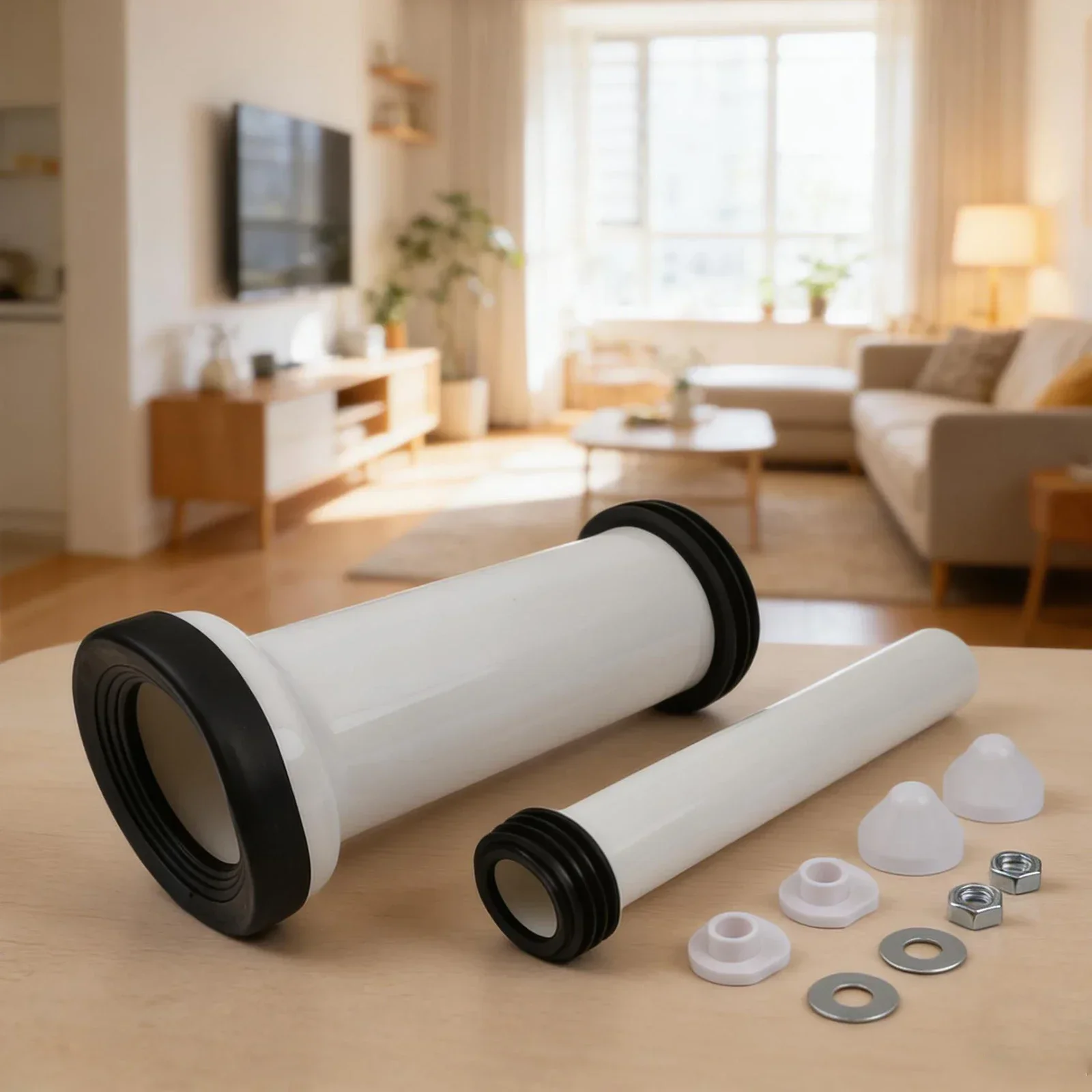 

Полный комплект для настенного подключения унитаза с трубами из полипропилена 310 мм, винтами, резиновыми кольцами и соединительными гайками для установки