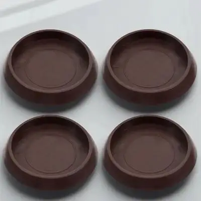 

4pcs Compact Furniture Coasters Plastic Chair Wheel Stoppers Non-Slip Durable Self-Adhesive Table Leg Pads Home Bathroom Use