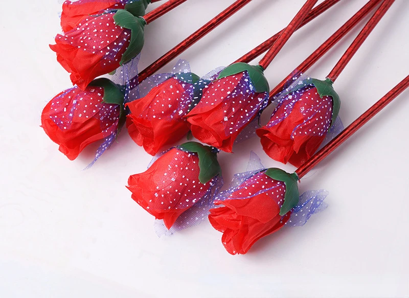 Wholesale 24 Pcs Big Red Rose Ballpoint Pens - Perfect for Gifting and Personal Use Valentine\'s Day Flower