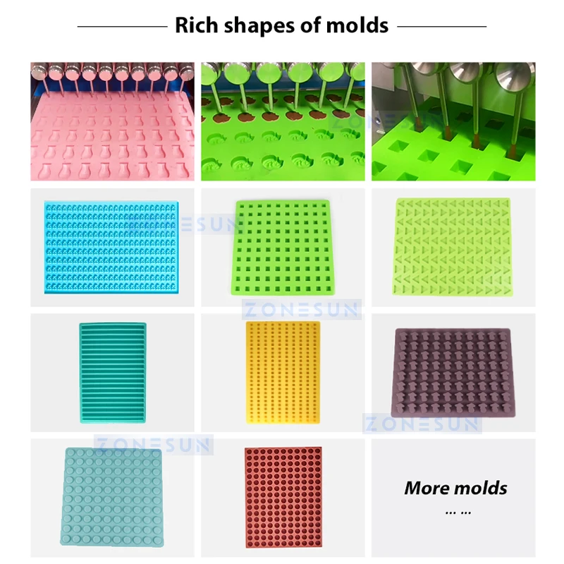 ZONESUN Penyimpan Coklat Mesin Pembuat Permen Gummy Pengisi Ganache Karamel Peralatan Kembang Gula Kemasan Permen ZS-GD10