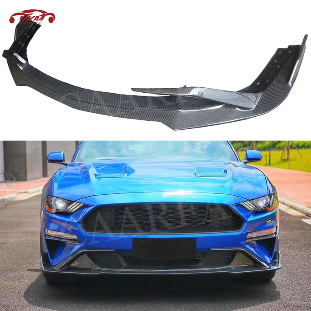 

Carbon Fiber Front Bumper Lip Splitters Spoiler for Ford Mustang 2018 2019 FRP Car Splitter Body Kit