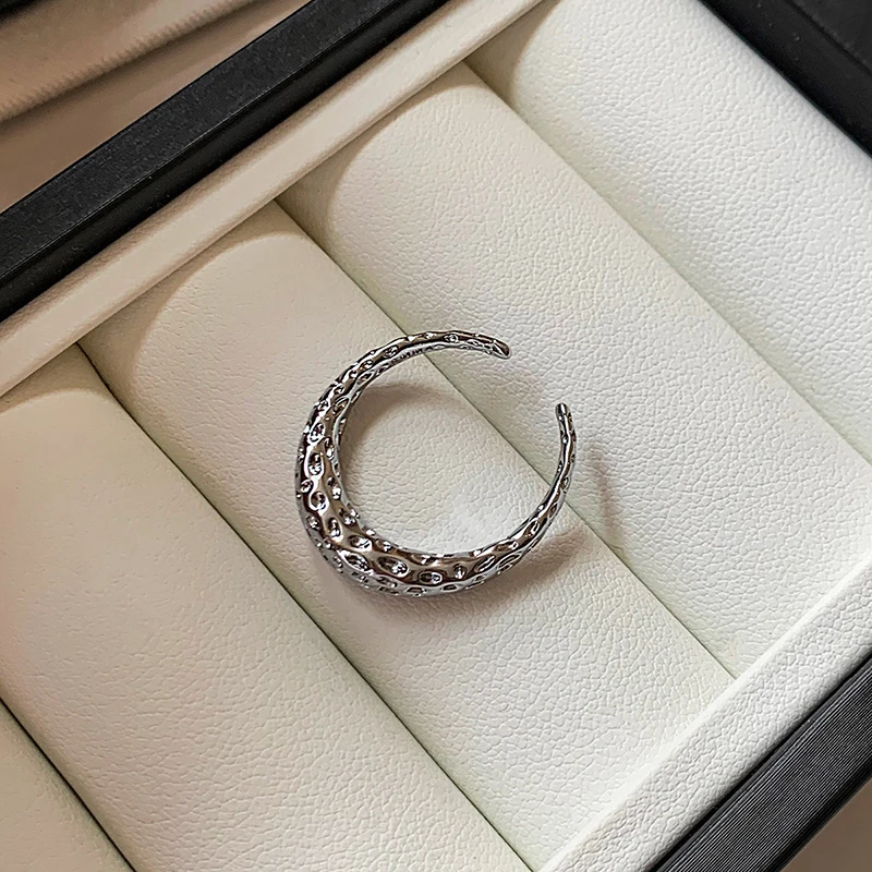 GANPUP Eleganter Zirkon-Herz Verstellbarer Fingerring für Frauen, Modischer Neuer Trendiger Ring, Schmuckgeschenk für Party und Geburtstag – Detail 4