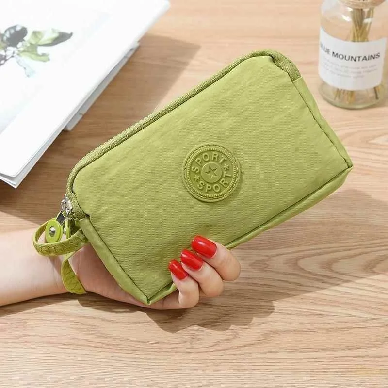 Women's Canvas Handbag Small Multi-layer Pocket Summer Cloth Art Hand-held Vegetable Buying Change Purse Korean Style Crossbo...