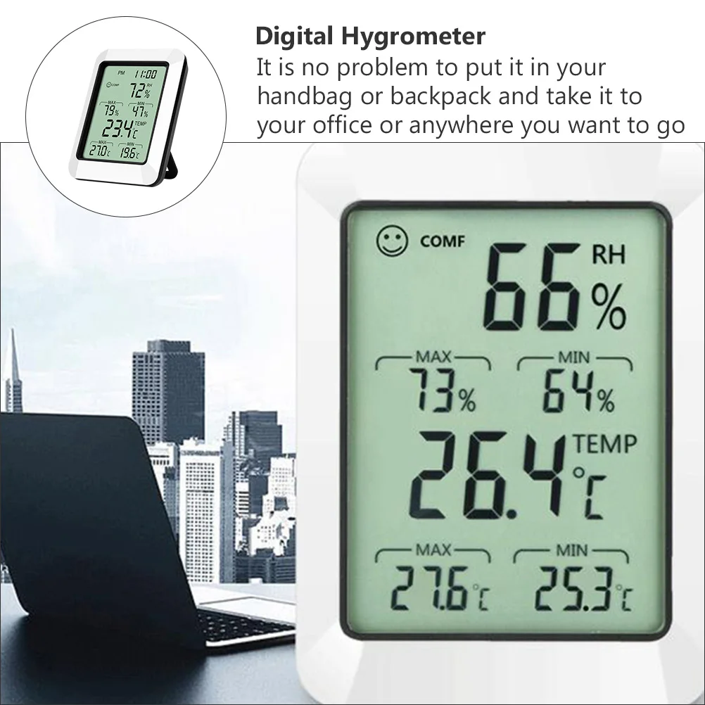 

Thermometer Indoor Humidity Monitor Room Desktop Digital Hygrometer Portable Wall Hung St Bedroom Office
