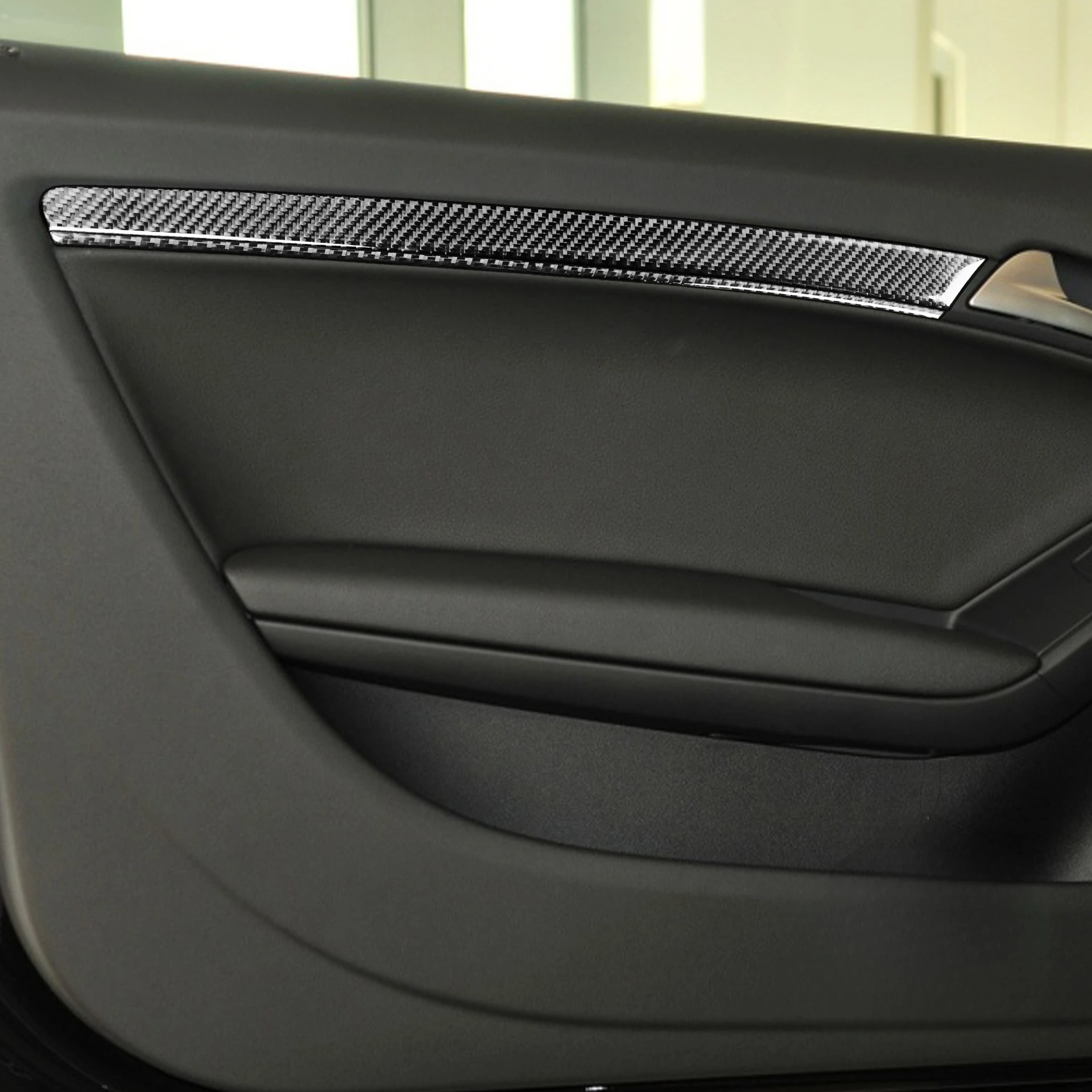 Suitable For 08-16 Audi A5 Hard Top Carbon Fiber Door Panel Decorative Sticker Car Interior
