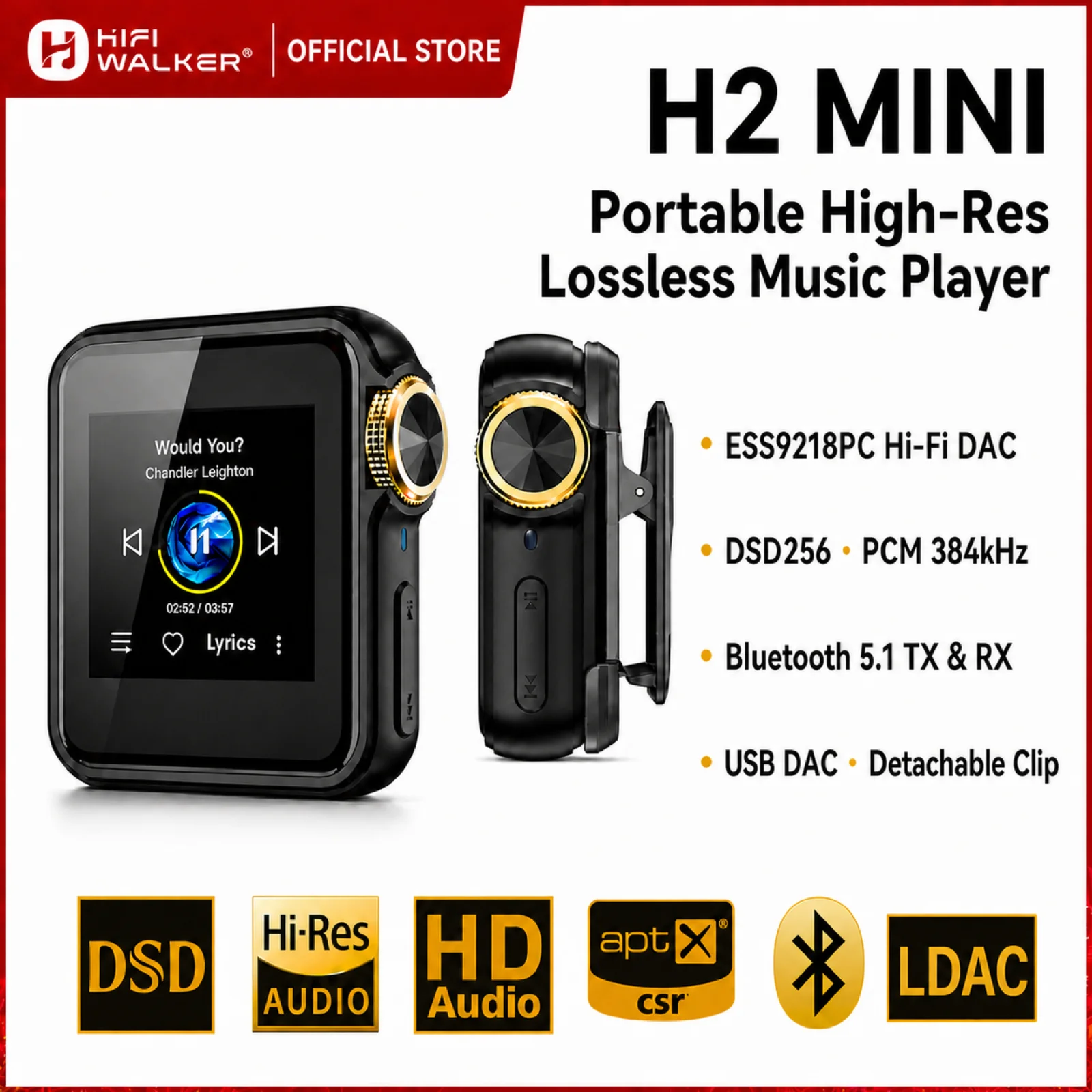 Audio Music Apple - HiFi Walker H2 Mini Hi-Res Musikplayer