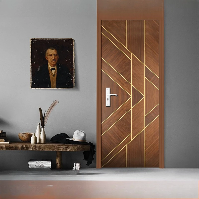 Wooden Ecological Paint door Solid wood composite Modern simple bedroom Room Solid wood Bedroom Log