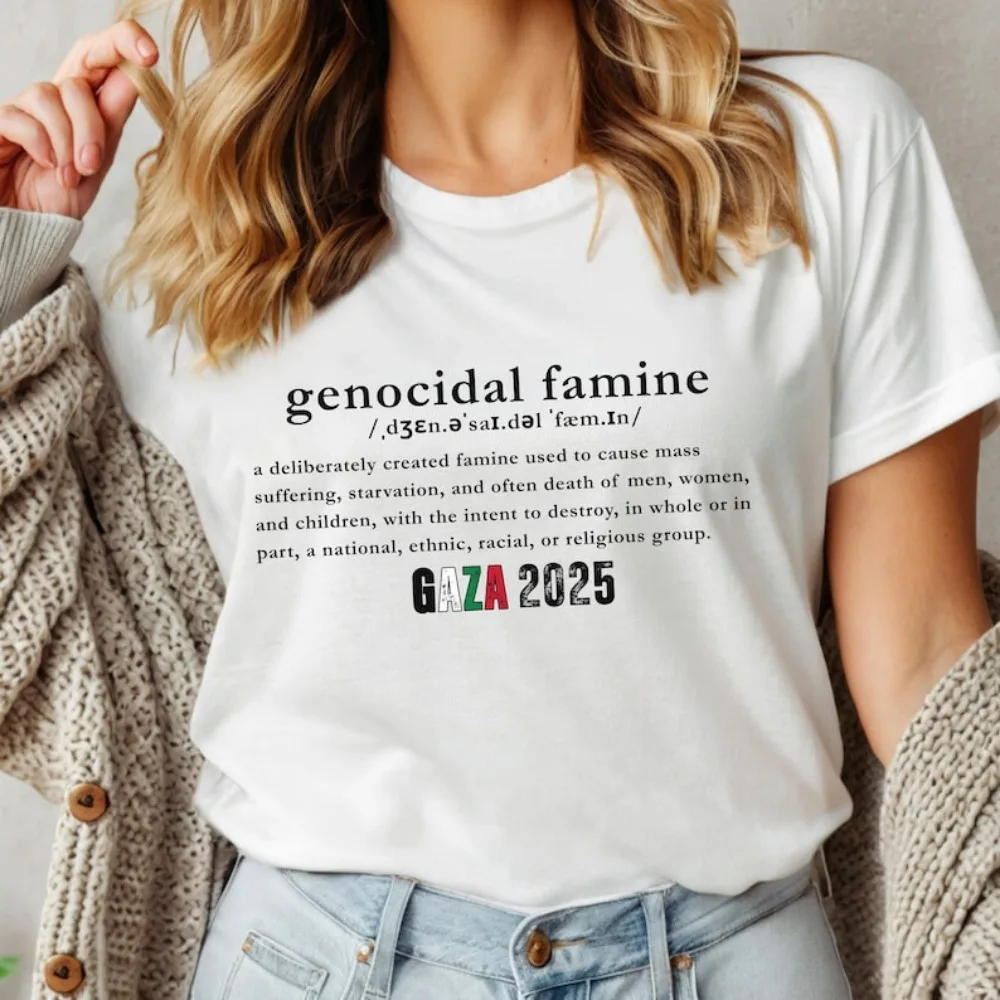 

Футболка Famine, Газа 2025, женская рубашка с протестом, политические футболки, топы для занятий правом человека, высококачественная хлопковая эстетичная одежда