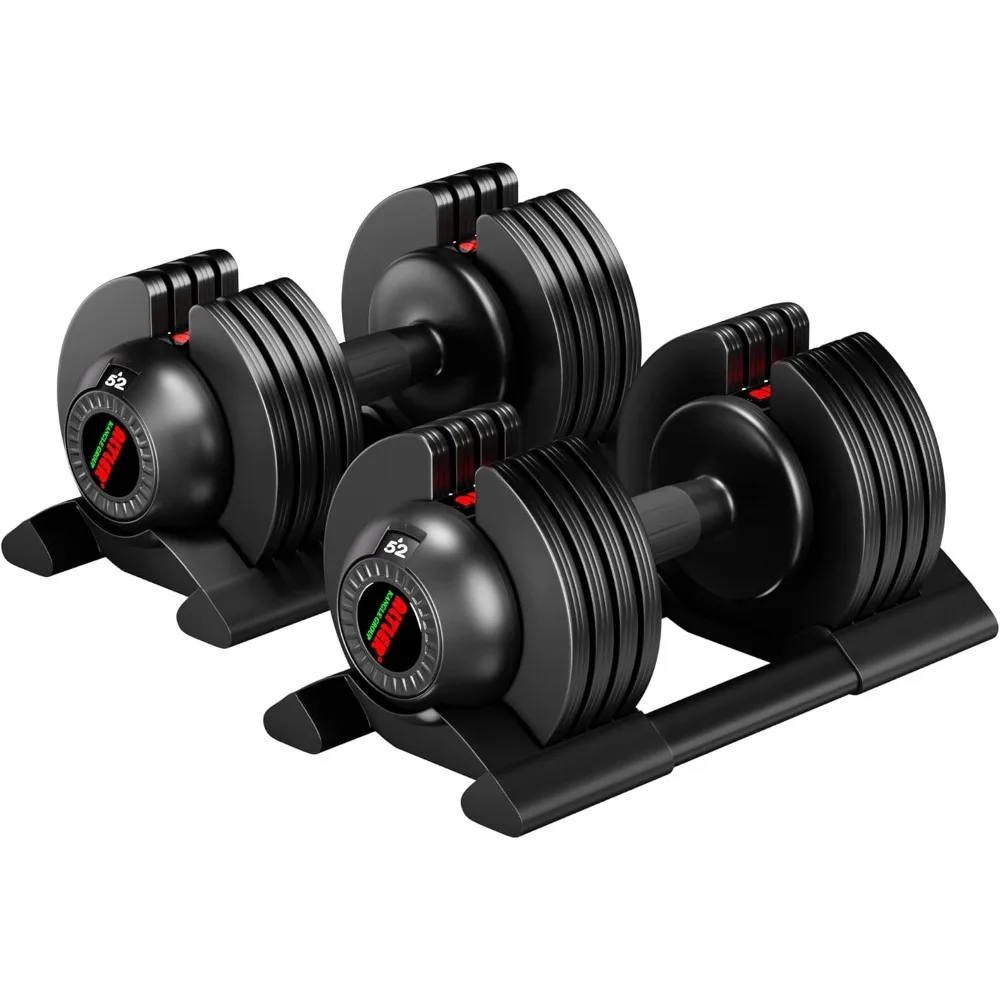 

Adjustable Dumbbell 52lb Dumbbell Set with Tray for Workout Strength Training Fitness Adjustable Weight Dial Dumbbell