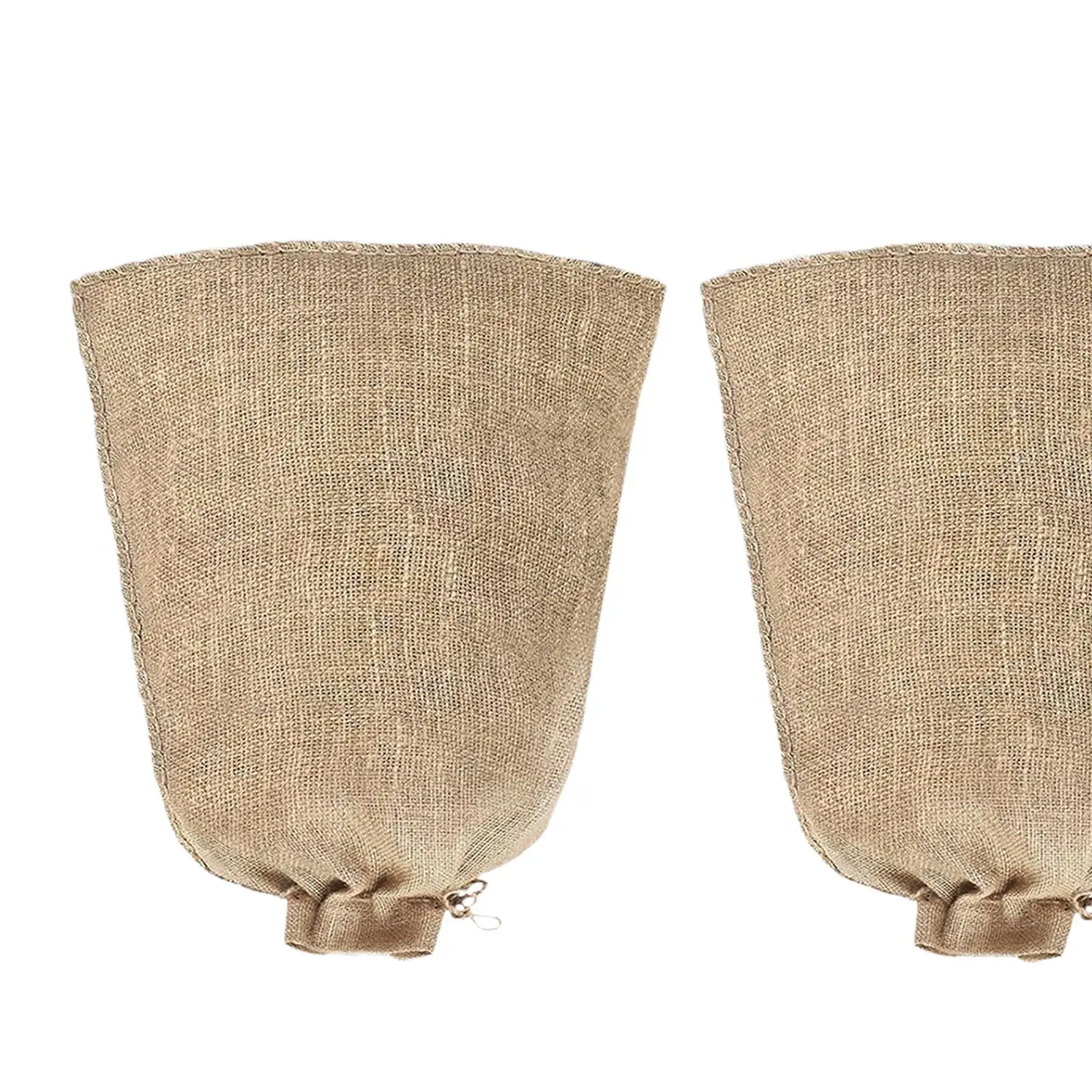 2x Burlap Plant Cover Bags Shrub Jacket Home Storage Bag Winter Cold Weather Frost Blankets