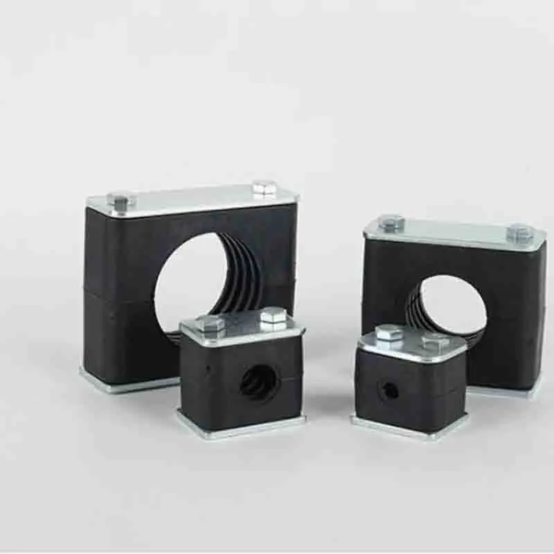 4PCS Black Assorted Pipe Clamp Tube Fastener Kit Bolted Plastic Clips Comprehensive Plumbing Piping Set for 6-60mm Diameter Pipe
