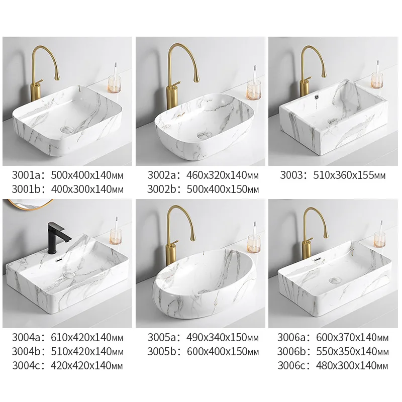 Export ceramic countertop   household size art basin color washbasin marble pattern