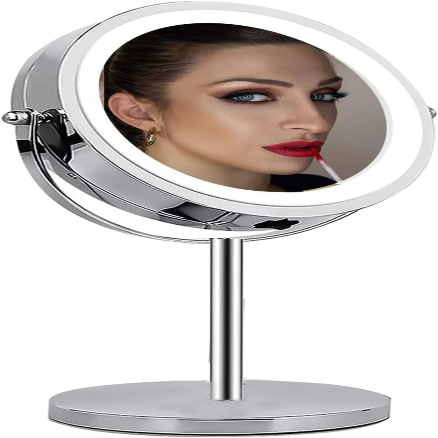 

Elegant LED Lighted Makeup Mirror with Adjustable Brightness & Color Temperature, Modern Vanity Mirror for Beauty Routine, Sleek