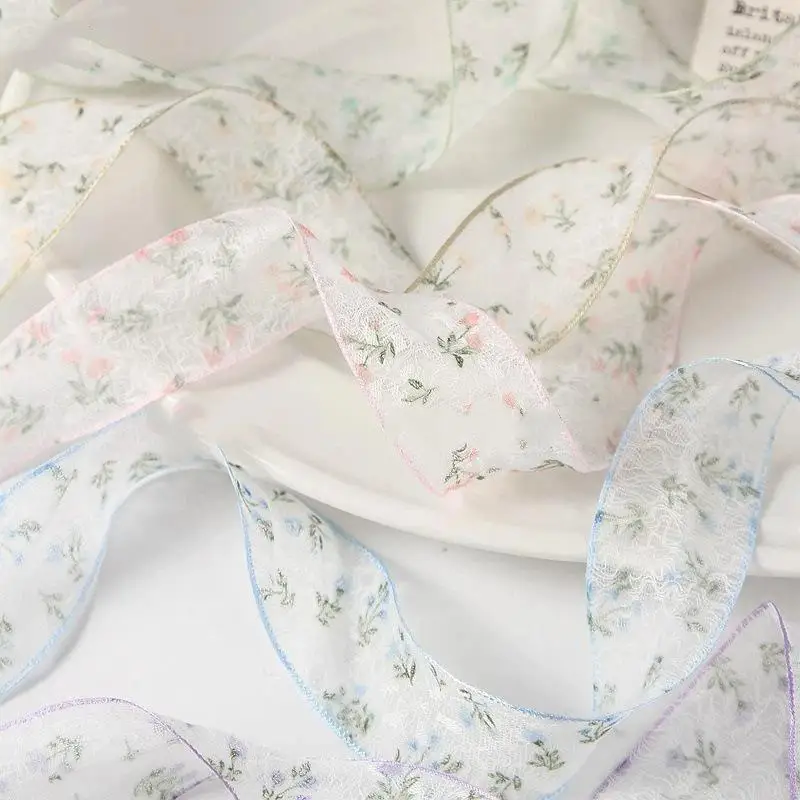 10 Yards Floral Fishnet Lace Trim 2.5cm/4cm Width Delicate Edge for Birthday Cake Bouquet Gift Wrapping Use