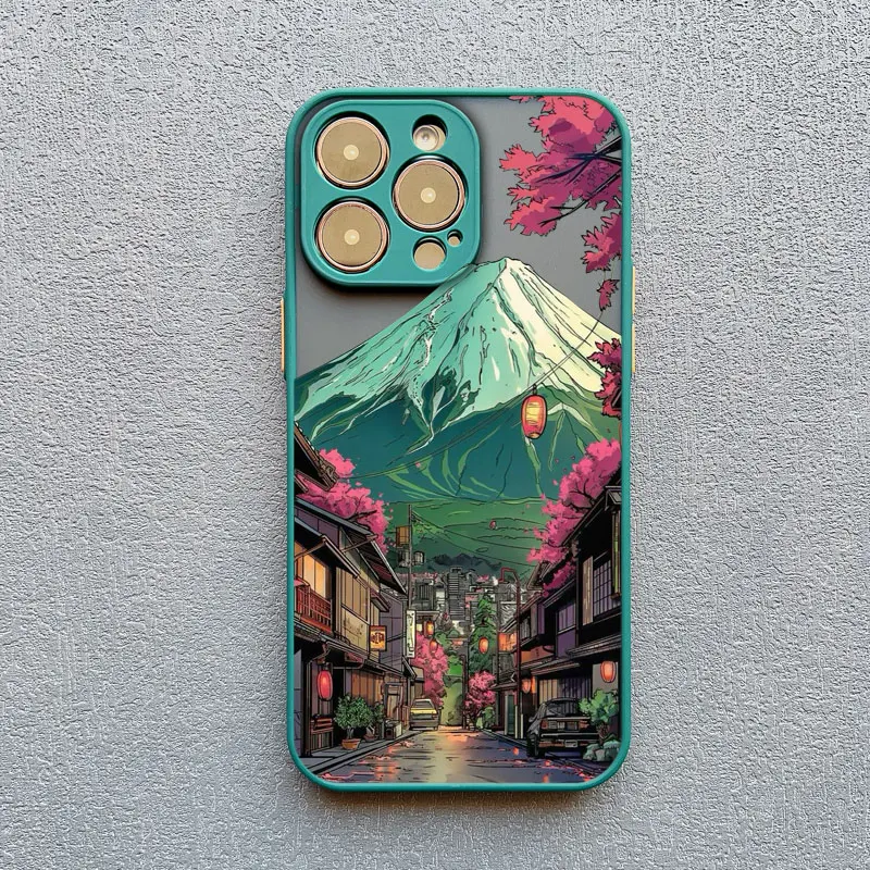 Japanische Mount Fuji Scenic Area Handyhülle für iPhone 16 17 14 Pro Max Plus 13 12 11 Mini 15 Pro Max XR XS X Rückseitenabdeckungen – Detail 6