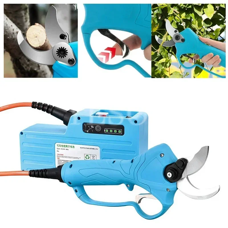 Lithium Battery Electric Pruning Shears 4CM Electric Scissors Garden Pruning Machine Fruit Tree High Branch Shears