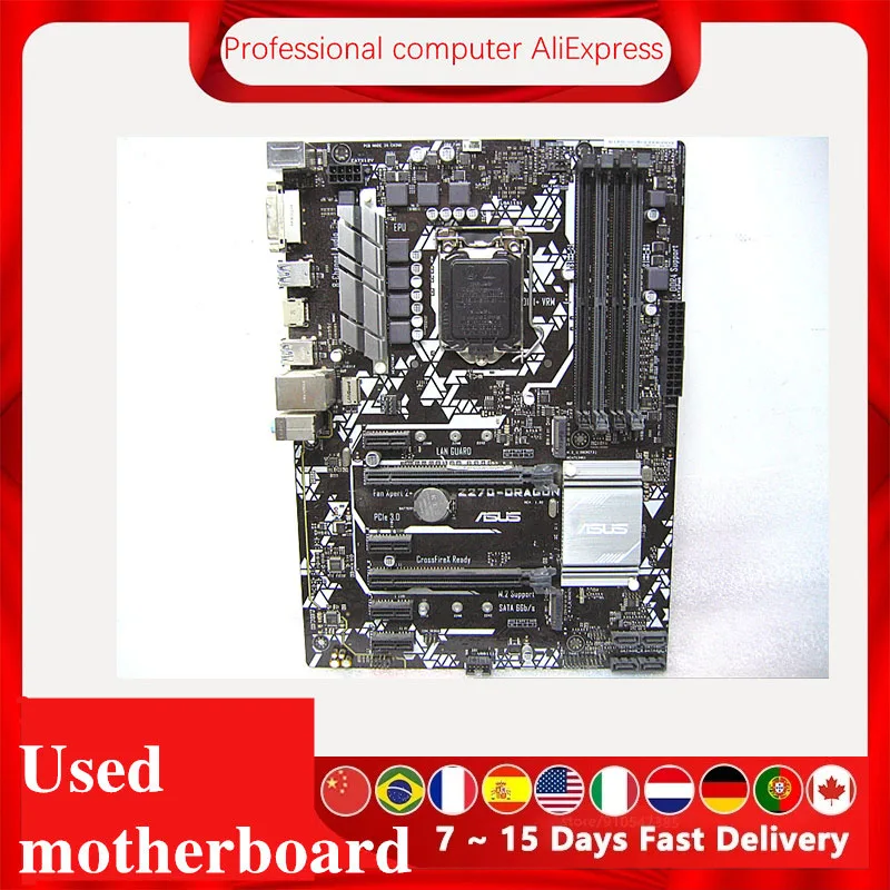 For Asus Z270-DRAGON Original Used Desktop Intel Z270 Z270M DDR4 Motherboard LGA 1151  i7/i5/i3 USB3.0 SATA3