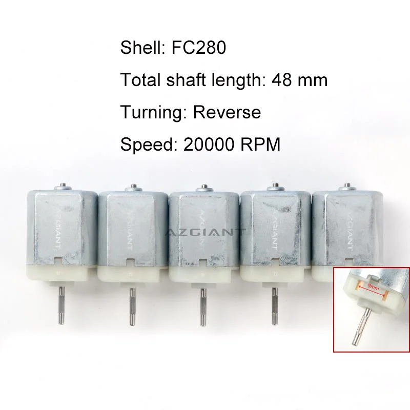 

Двигатель FC280 DC 20000 ОБ/мин 48 мм для ремонта автомобилей, 5 шт.