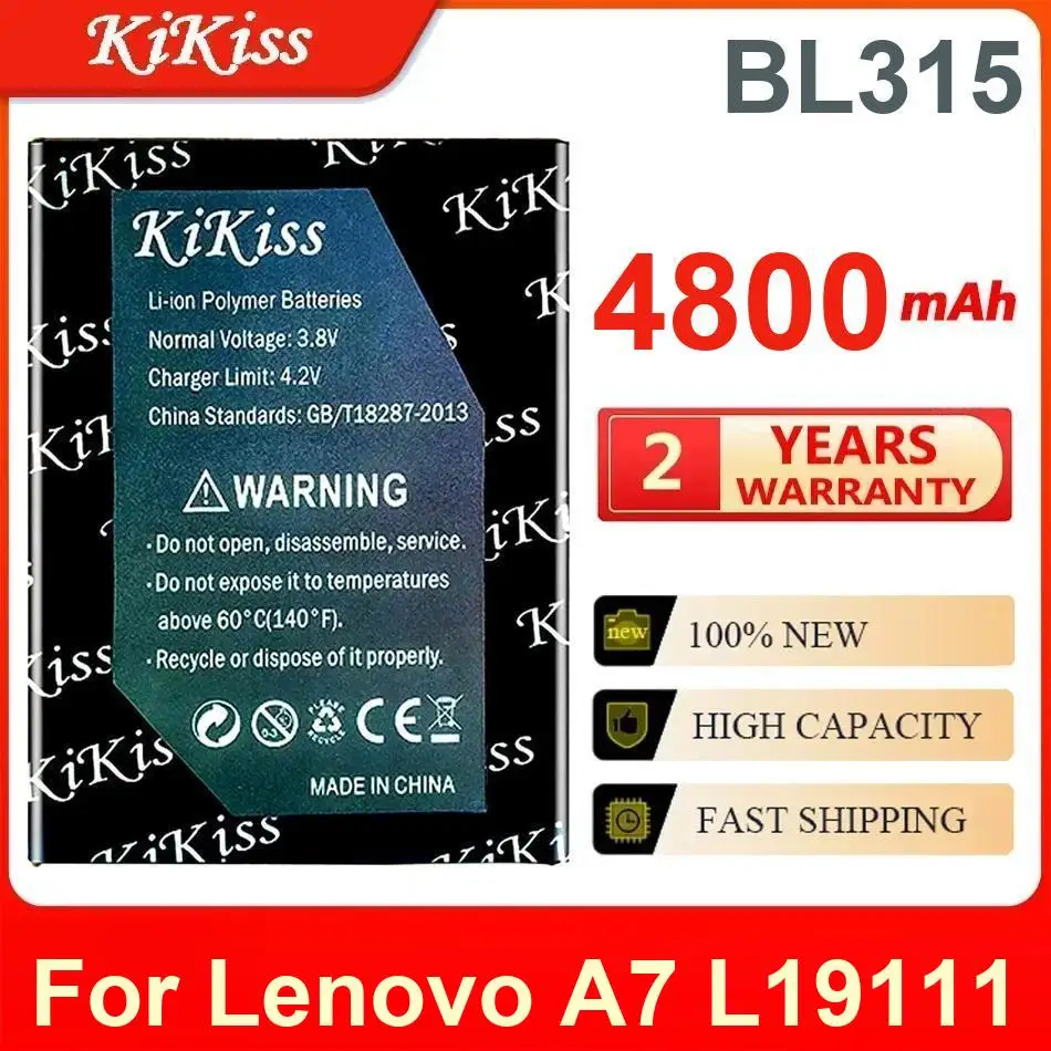 

Аккумулятор Kikiss 4800 мАч BL315 для Lenovo A7 L19111