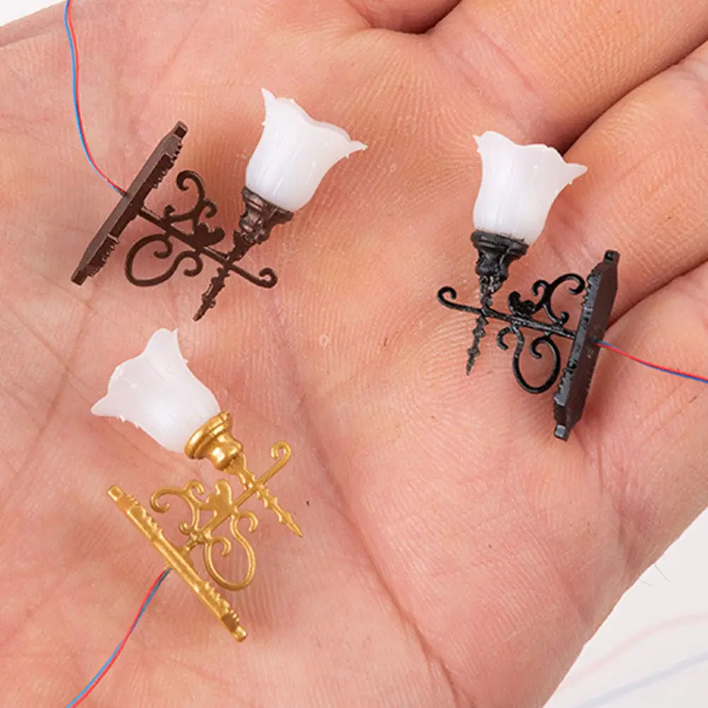 

6Pcs Wall Lamp Miniature Decorative Lights Simulation Yard Scene Accessories for DIY Sand Table Landscape Home