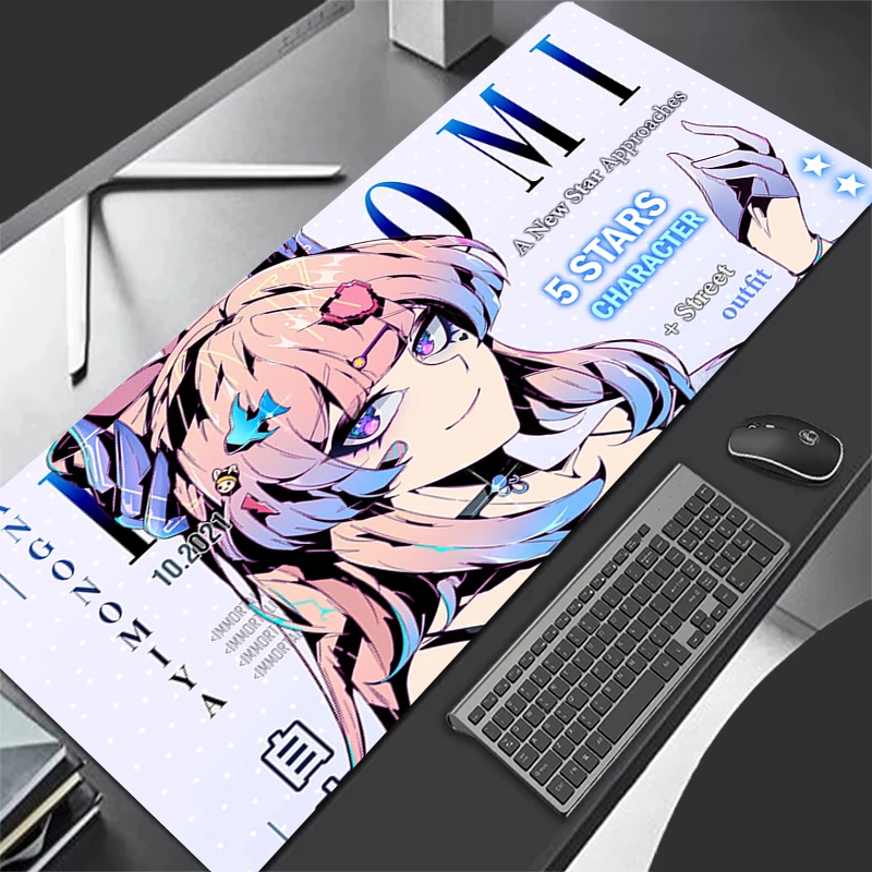 Mouse Pad Kawaii Girl Laptop Anime Mousepad Extend Keyboard Large MousePads Office Black Non-slip Table Mat Anime Cute PC Carpet