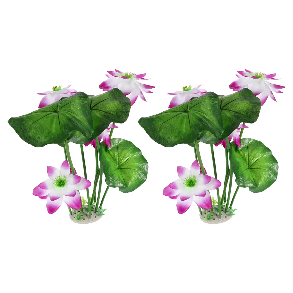 

2Pcs Artificial Aquarium Plants Realistic Plastic Fish Tank Decorations Stems and Leaves for Aquatic Landscape