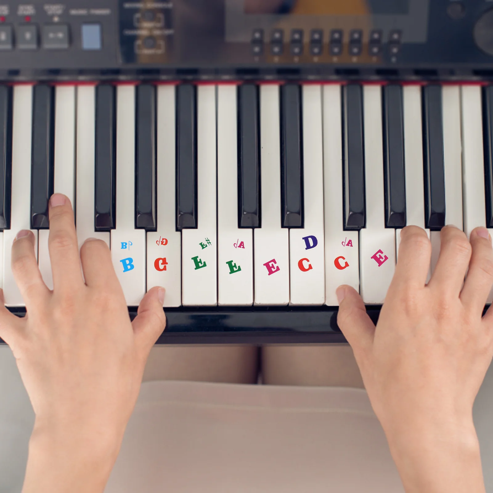 

Paper Piano Keyboard Stickers Professional Design Easy Paste Tear Durable for Beginners Learning Keyboard Note Stickers