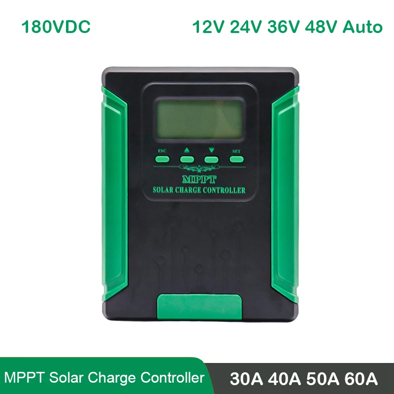 

MPPT 60A 40A 30A Solar Charger Controller 12V 24V 36V 48V Auto Lifepo4 Battery Charger Solar Panel Regulator Max PV Input 180VDC