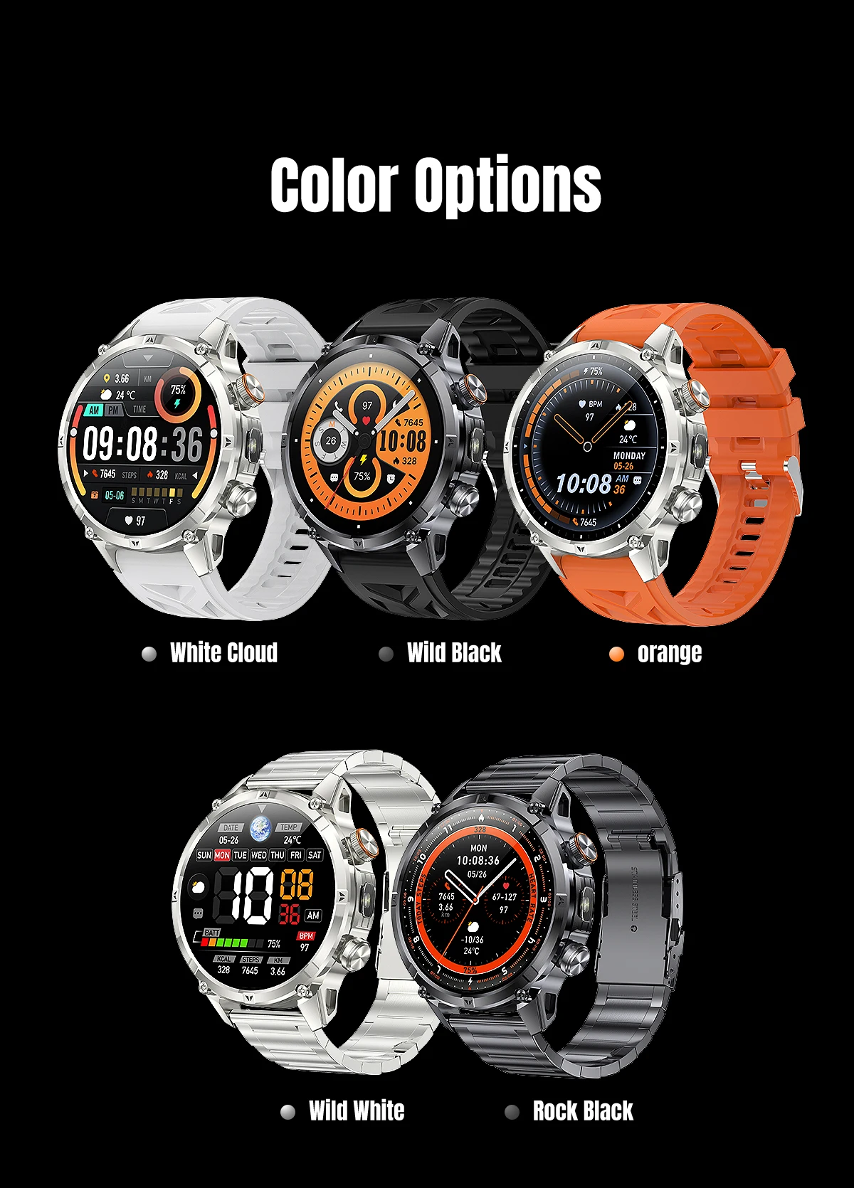2026 neue 1400mAh Ultra-Langzeit-Standby-Smartwatch, speziell für Outdoor-Abenteuersportarten, drahtlose Kommunikation und Kompass entwickelt. – Detail 18