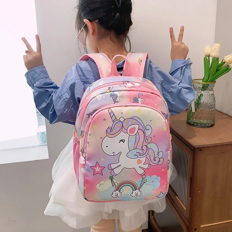 A girl\'s super pretty unicorn decorative pattern fashion trend children\'s backpack suitable for school and everyday use