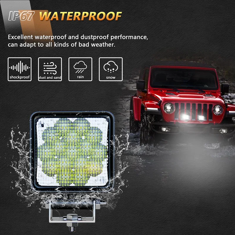 LED Light Pods, 2PCS 4Inch LED Diffuse Beam Pods Driving Lights Cubes Ditch Lights Off Road Lights Tractor Work Lights