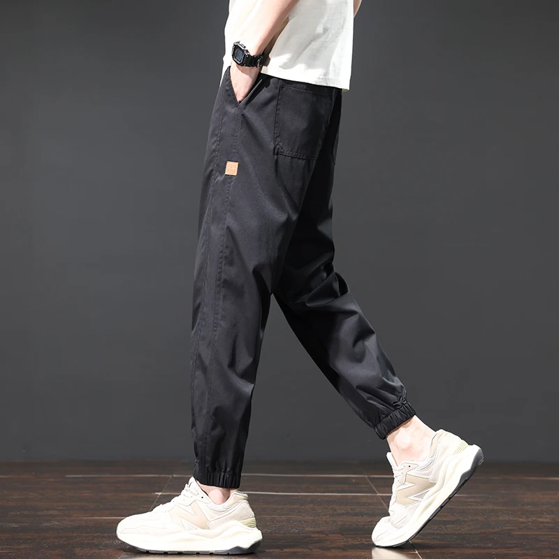 New 2025 Spring Summer Casual Full-Length Pants Men's Solid Color Stretch Trousers Business Loose Thin Breathable Legging Jogger