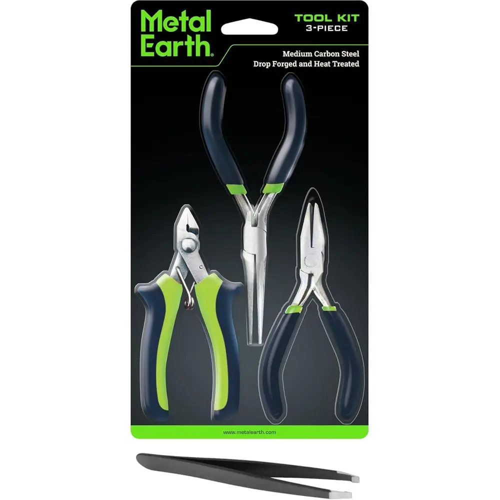 

3-Piece Precision Tool Kit: Clipper, Long Nose Pliers, Needle Nose Pliers with Tweezers
