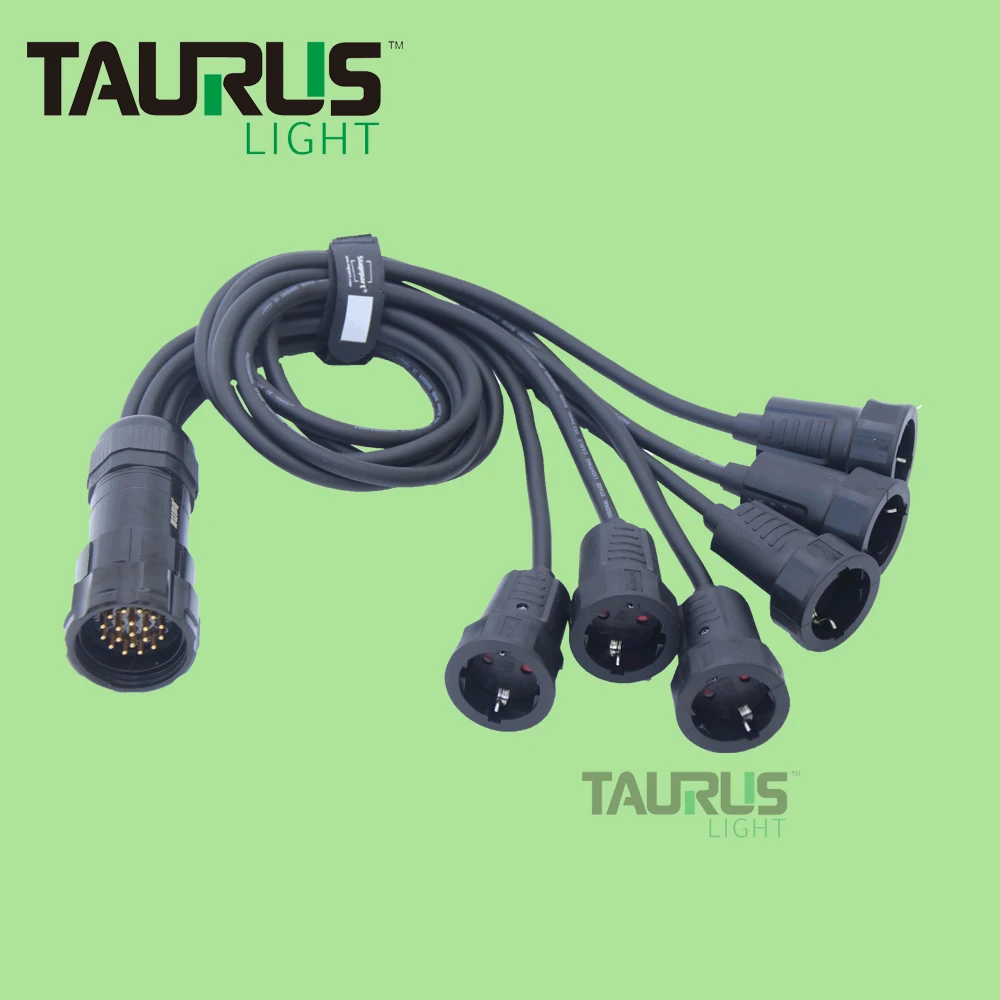 

3x1.5 or 3x2.5mm Power Break Out Cable Socapex 19pin Male Plug to Schuko Split Cable
