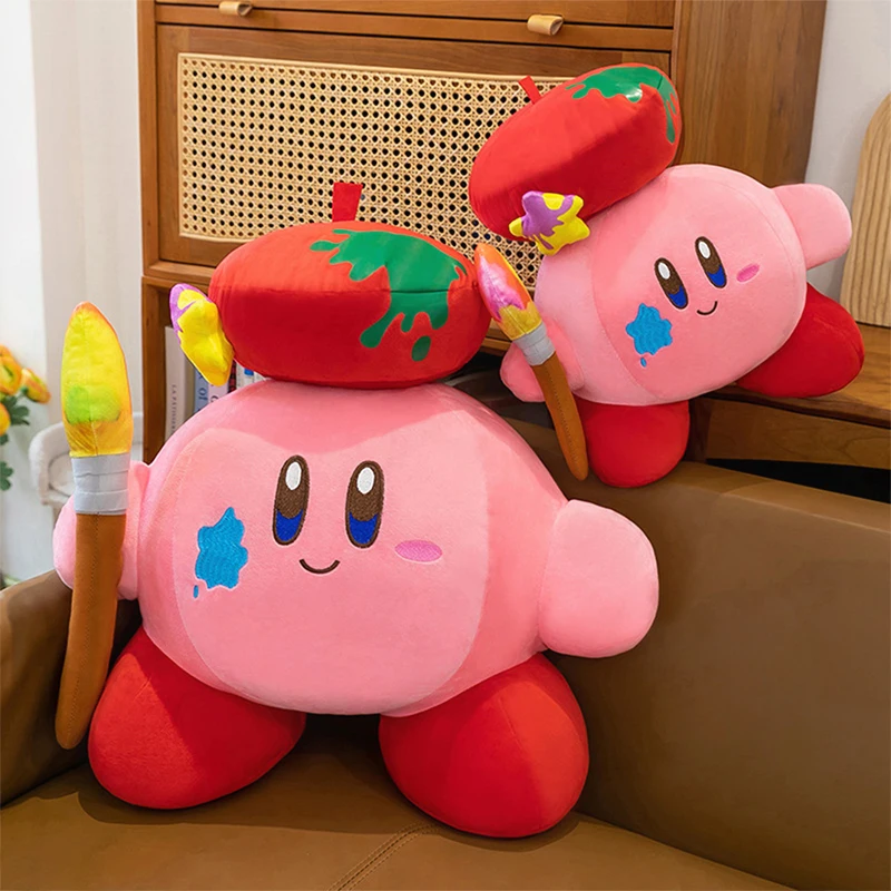 Large size New The Artist Kirby Plush Toy Cute Stuffed Doll Cartoon  Prize Big Hug Pillow Gift for Kids Birthday Room Decoration
