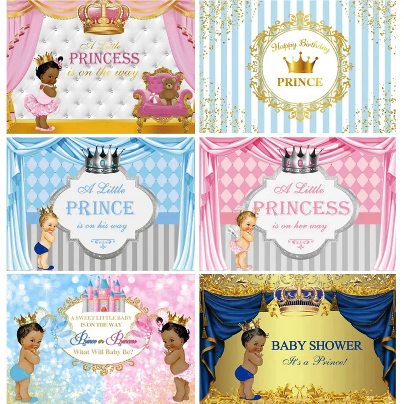 Golden Baby Shower Background For Photography Gender Reveal Party Boy Or Girl Photo Background Poster Photo Studio Shoot HA-01