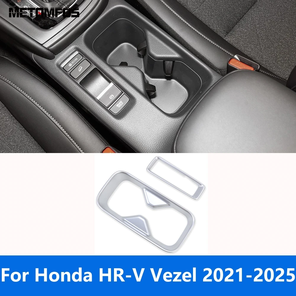 

Accessories For Honda HR-V Vezel 2021-2024 2025 Interior Center Console Water Cup Holder Handbrake Parking Brake Button Trim