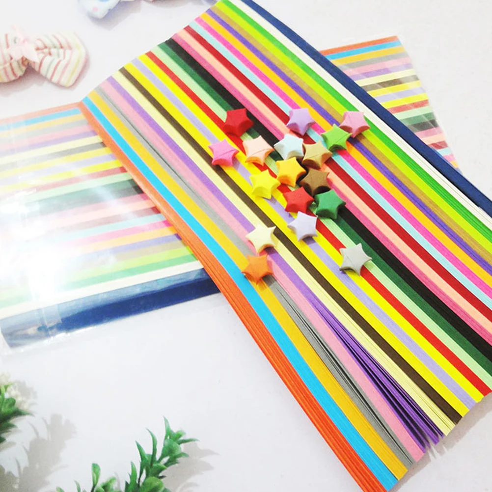 

4050 Pcs Colorful Folding Strips Kit Gradient DIY Star Paper Star Making Paper Supplies Craft Project School
