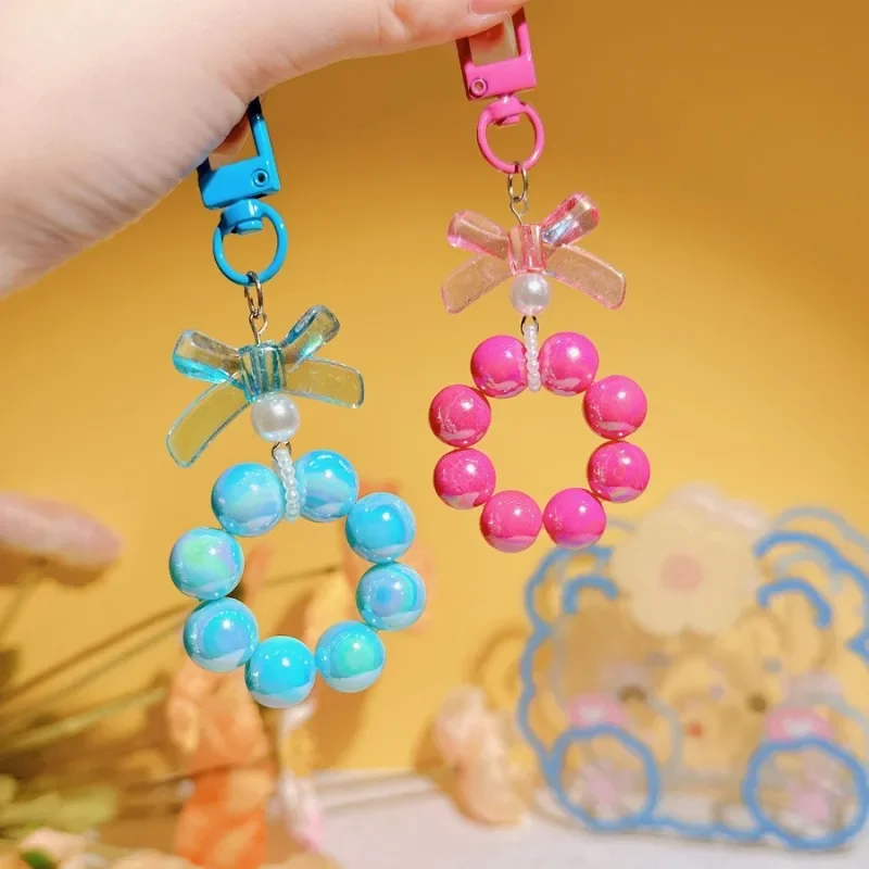 Love candy  bows Lanyard for IPhone Anti-Lost Bracelet for Samsung Mobile Phone Case Wrist Strap Car Keychain Cute Phone Charm