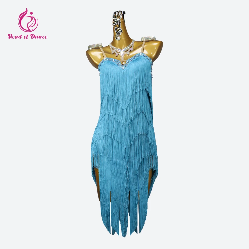 2026 Women's Dress Latin Dance Dancewear Prom Skirt Practice Clothing Samba Match Costume Fringed Outfit Evening Sport Line Suit