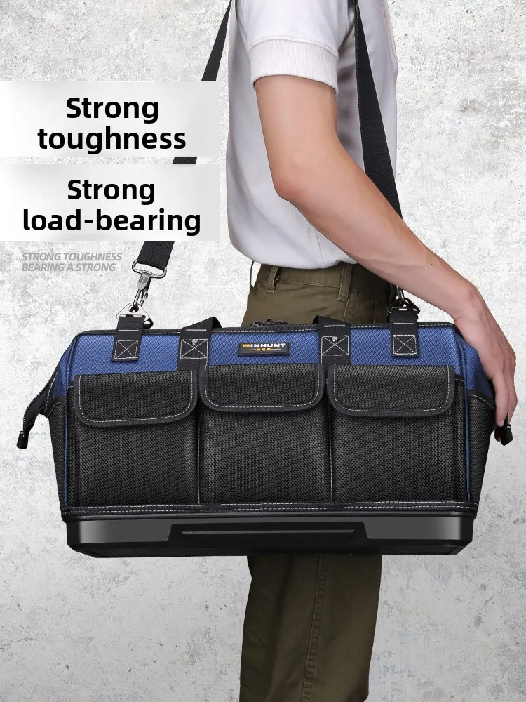 Sac à outils multifonction WINHUNT, sac à outils de transport à main, toile robuste, organisateur d'outils pour électriciens, travail du bois, réparation, rangement épais et durable