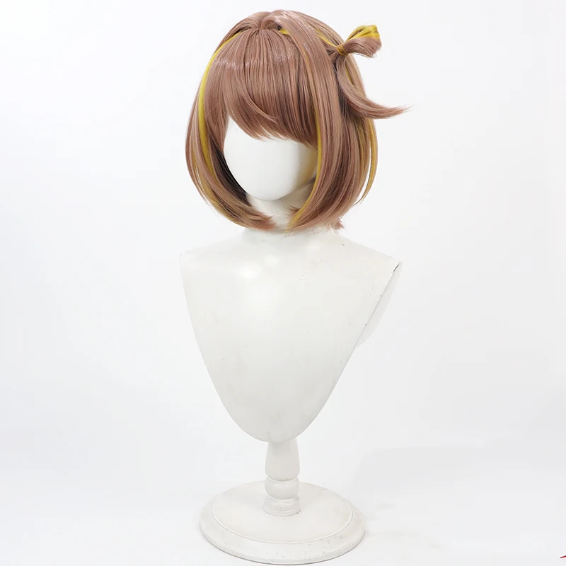 วีทูเบอร์ เซนโต ยูฮิ คอสคอสเพลย์วิกผมฮาโลวีนปาร์ตี้คาร์นิวัลอุปกรณ์ประกอบฉากผมสังเคราะห์เส้นใยทนความร้อน + หมวกวิกผม