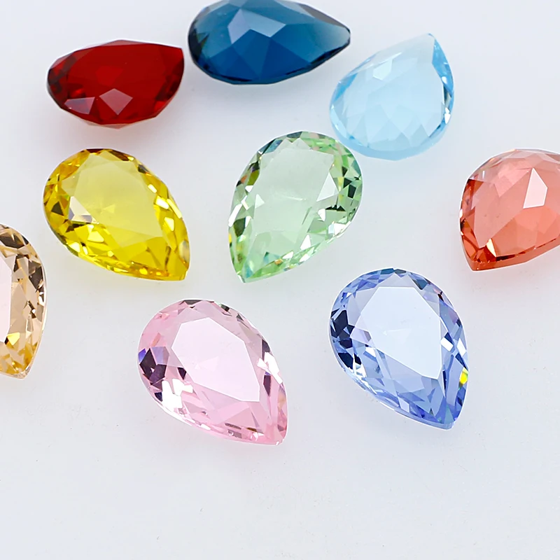 20PCS/Pack Glitter Water Drop Transparent Nail Crystal Decoration for women\'s Clothing Dresses Rhinestones