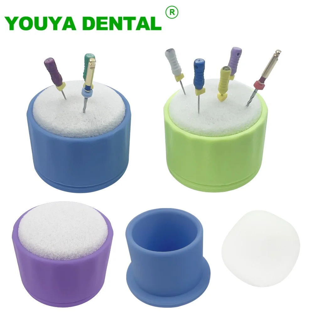 Dental Endo Stand Root Canal Cleaning Foam File Drills Block Holder Endodontic File Washing Box With Sponge Dentist Lab Products