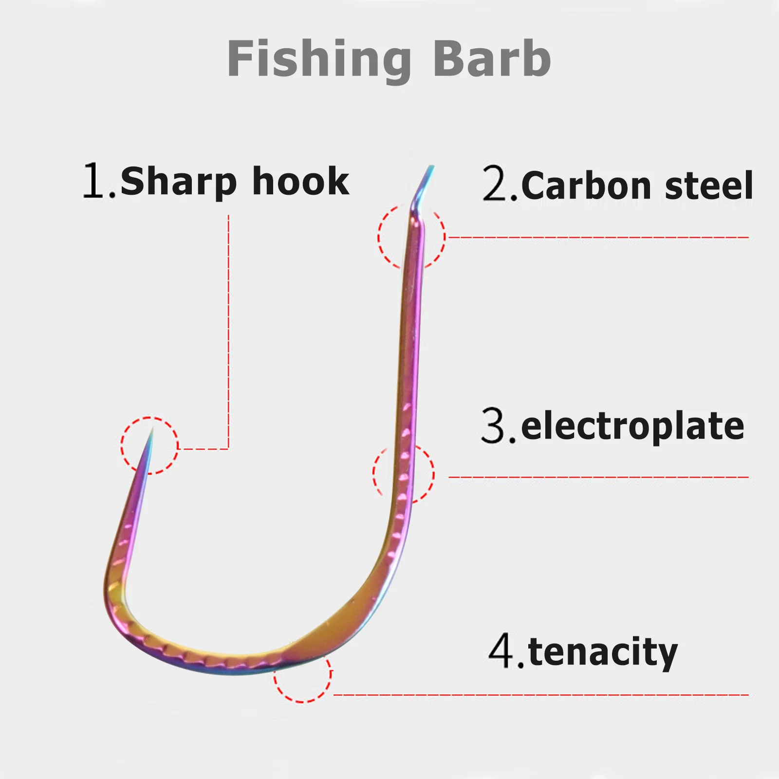 

30pcs Fishing Hooks Circle Crank Hook Offset Barb Carbon Steel Seawater Freshwater Lure Bait Hook