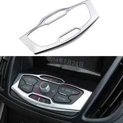 Car ABS Chrome Center console button panelcover For Ford Kuga Escape 2013 2014 2015 2016 Modified Accessories