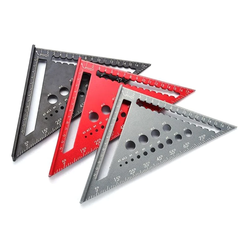 Ruler 7Inch Measurement Tool Aluminium Alloy Carpenter Square Angles Woodworking Tools Triangular